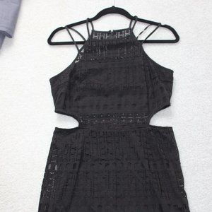 Express Black Peek a Boo Midriff Dress